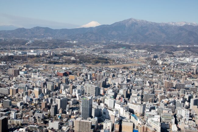 本厚木駅周辺の航空写真