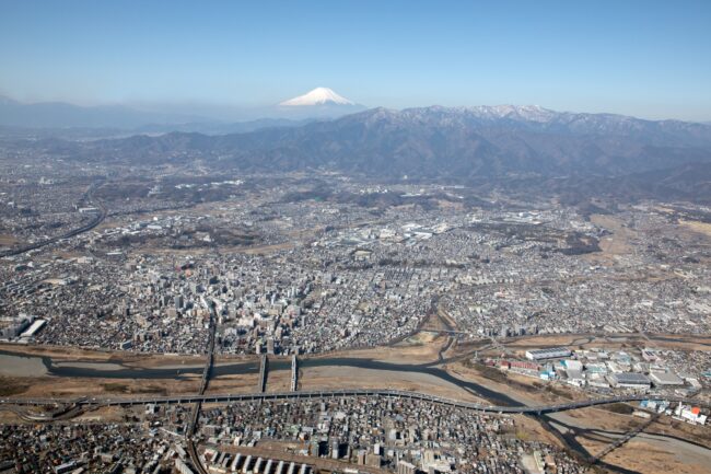 厚木市全景の航空写真