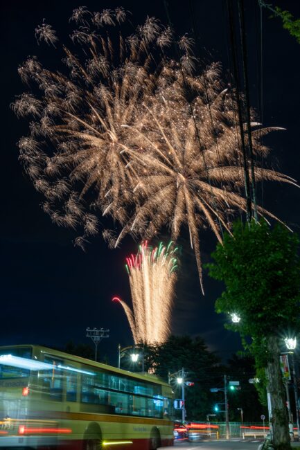 緑ヶ丘の夜景と花火