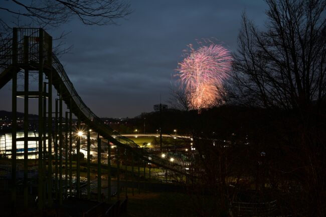 荻野運動公園から見た花火