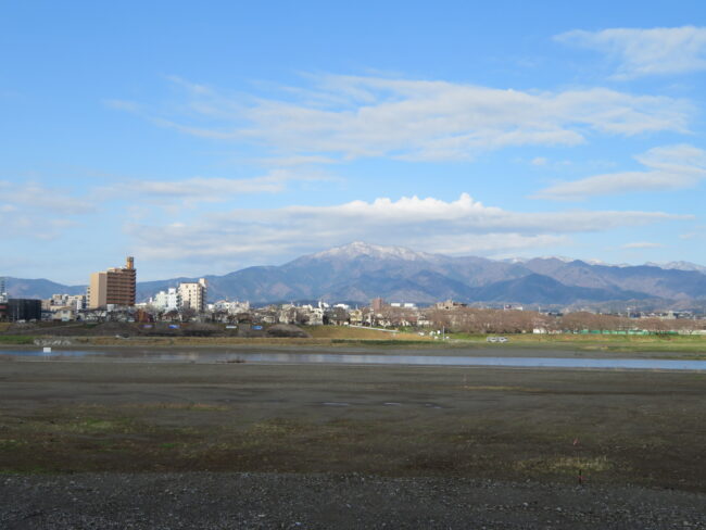 相模川から見るまちなみの写真