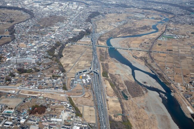 圏央道・圏央厚木IC周辺の航空写真