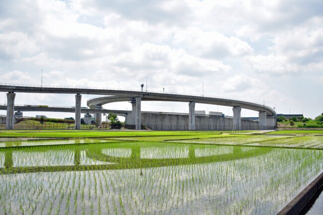 圏央道厚木インター付近の田園風景