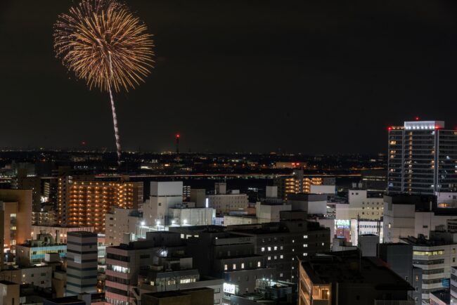 市役所屋上からの花火