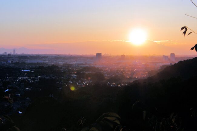 飯山観音から見る日の出の写真
