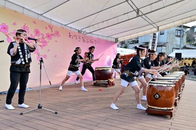 あつぎ飯山桜まつりの飯山白龍太鼓の写真