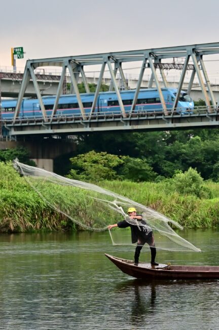 相模川の投網漁の写真